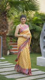 Yellow Kani Booti Silk Saree