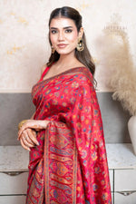 Red Kani Organza Silk Saree