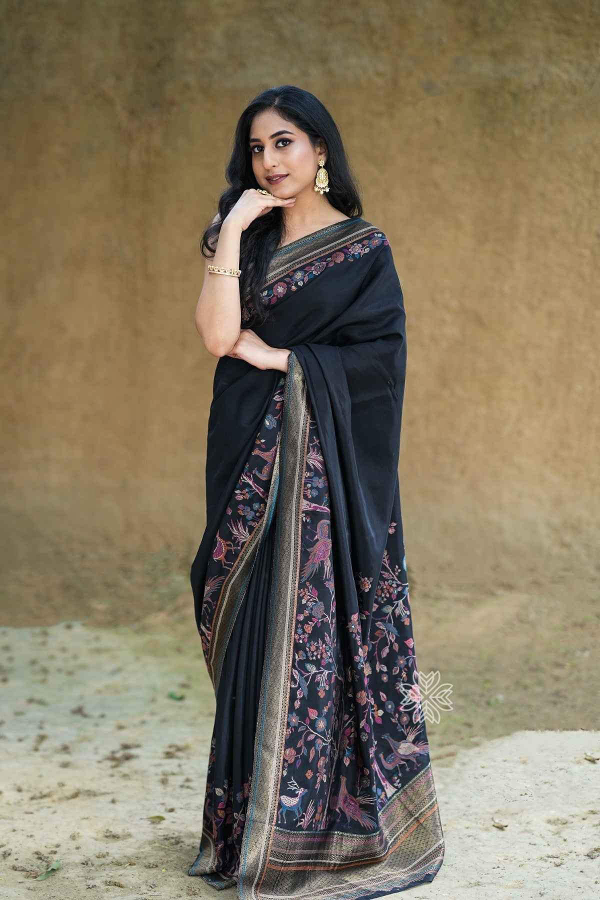 Black Kani Organza Silk Saree