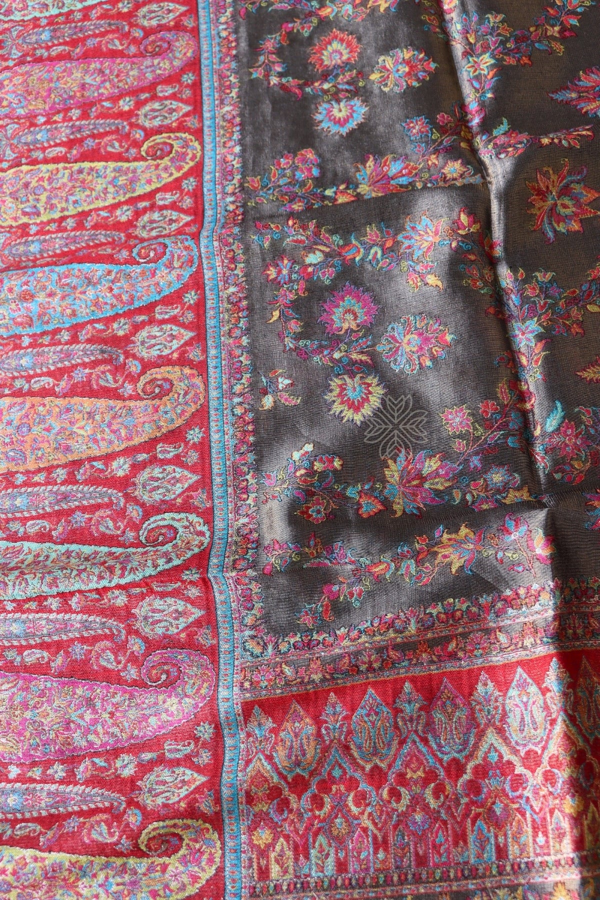 Black Kani Tissue Silk Saree