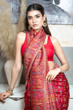 Red Kani Organza Silk Saree