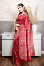 Red Kani Organza Silk Saree