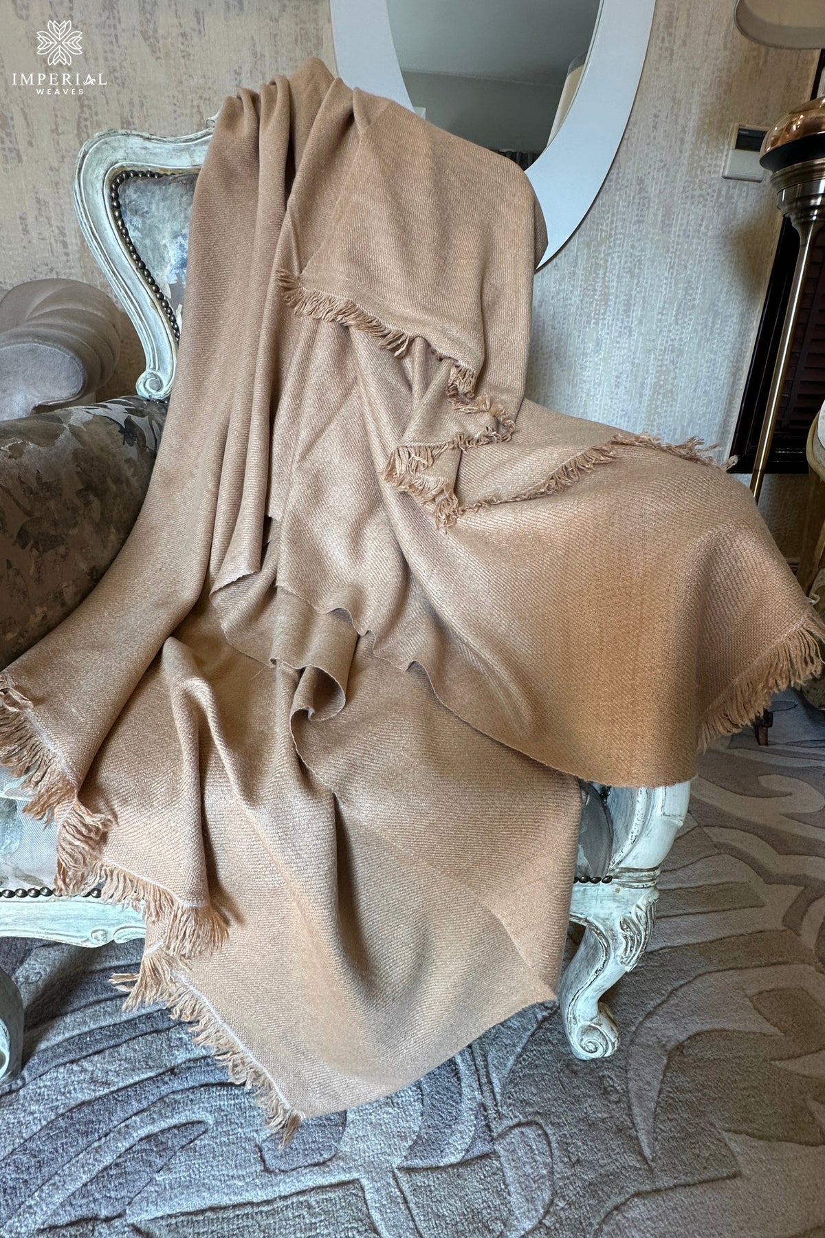 Beige Pashmina Throw / Blanket