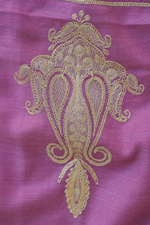 Mauve Fine Wool Zari Embroidered Unstitched Suit