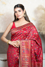 Red Kani Organza Silk Saree