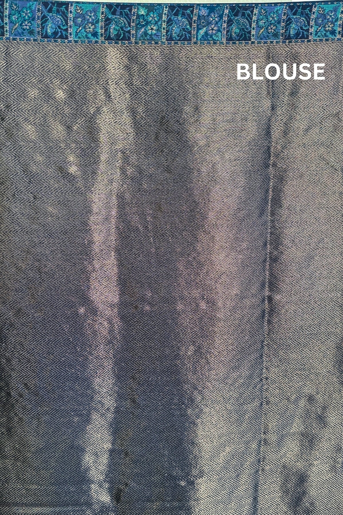 Navy Blue Kani Organza Silk Saree