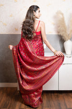 Red Kani Organza Silk Saree