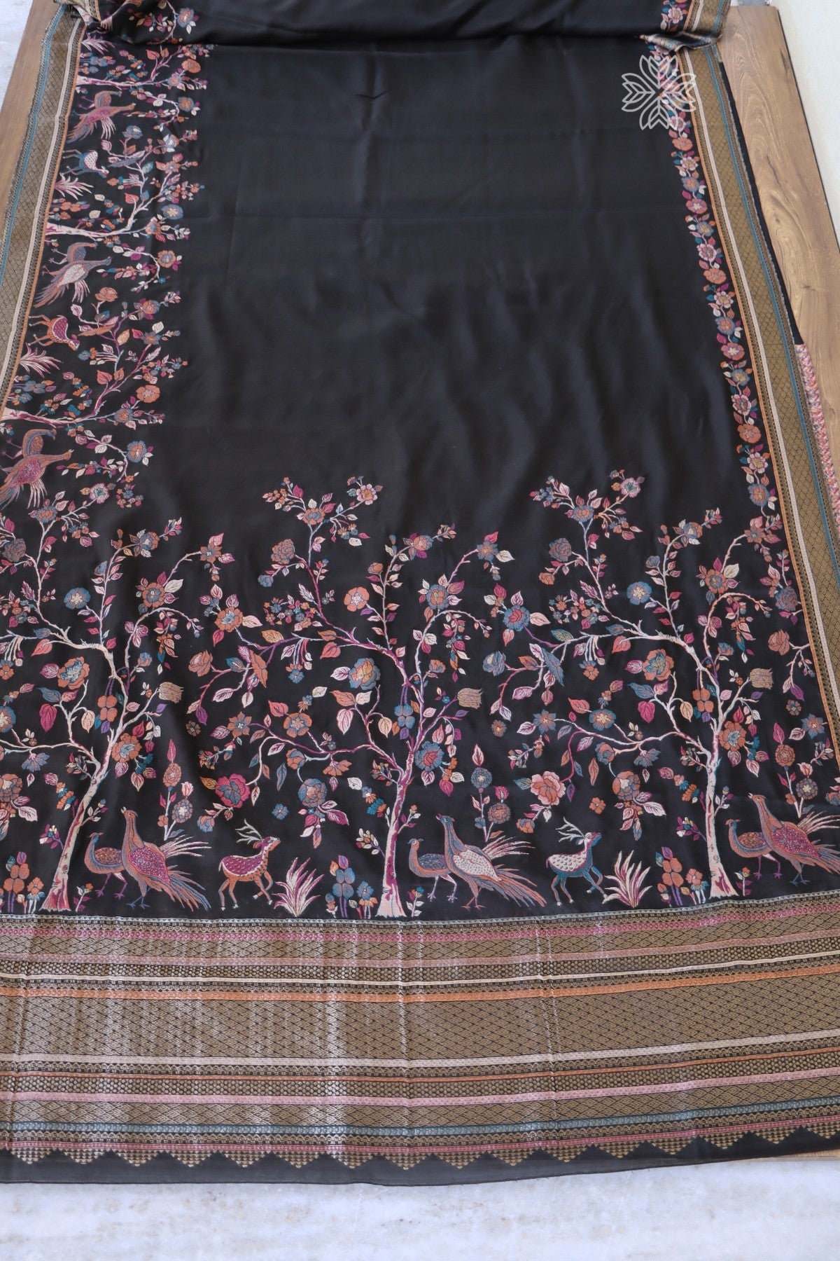 Black Kani Organza Silk Saree