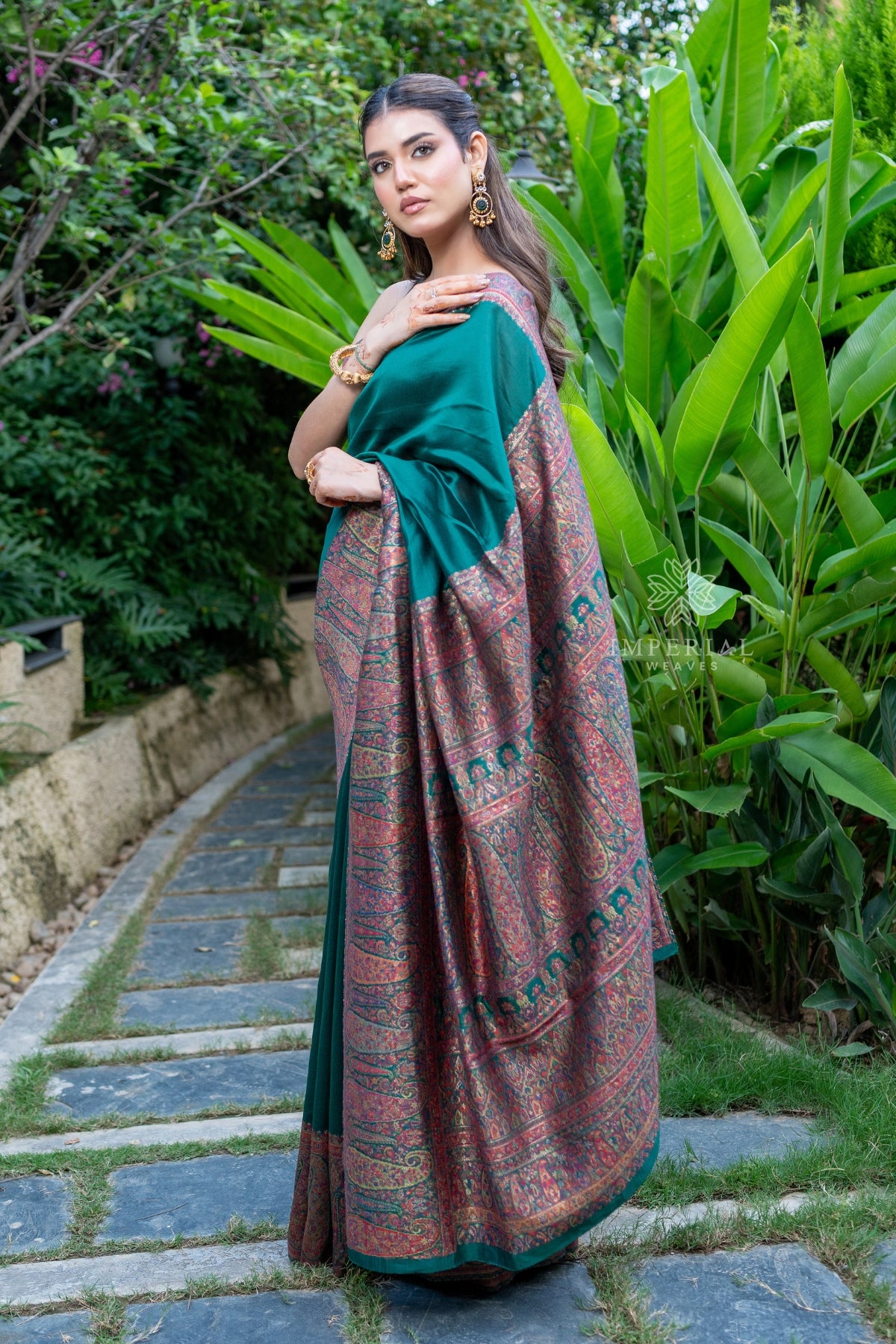 Green Kani Jamawar Pallu Silk Saree