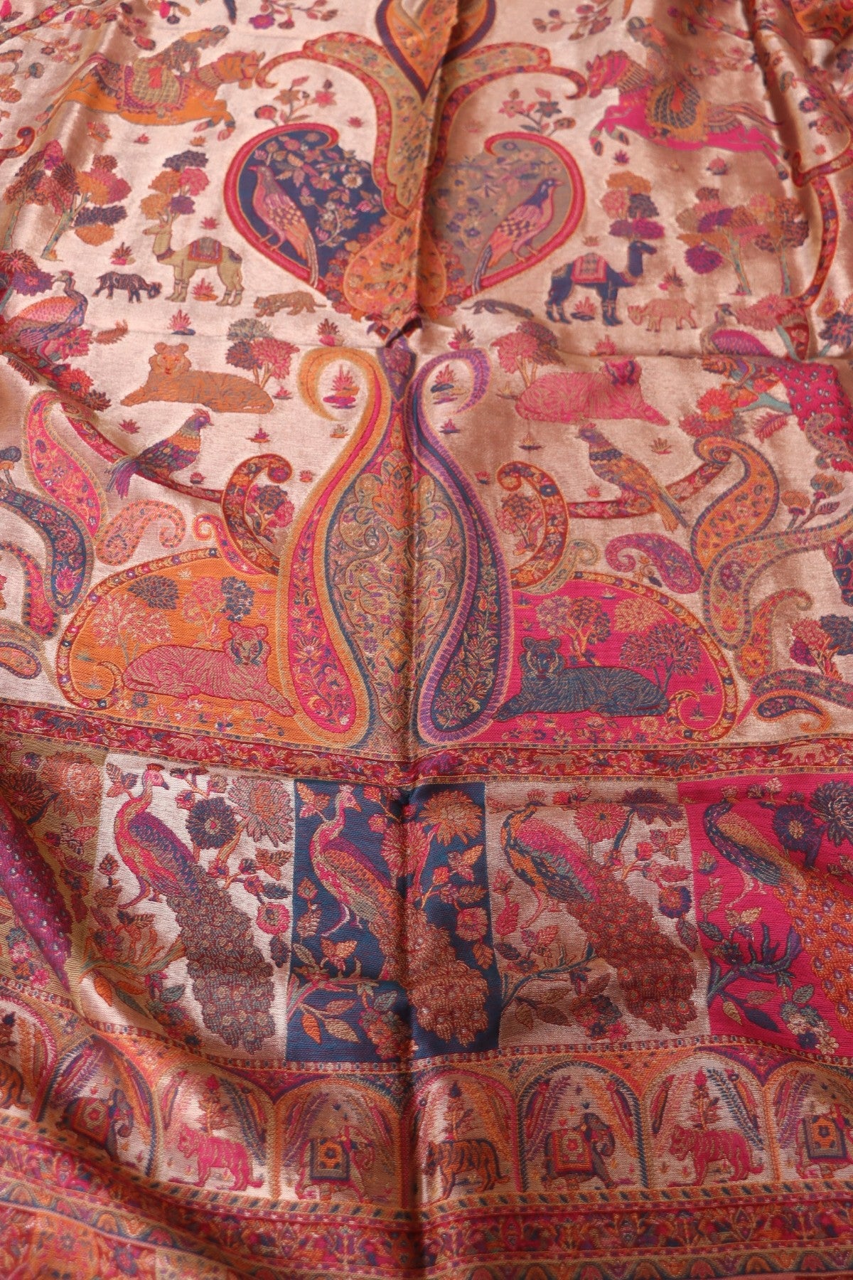 Maroon Kani Silk Suit with Tissue Silk Dupatta