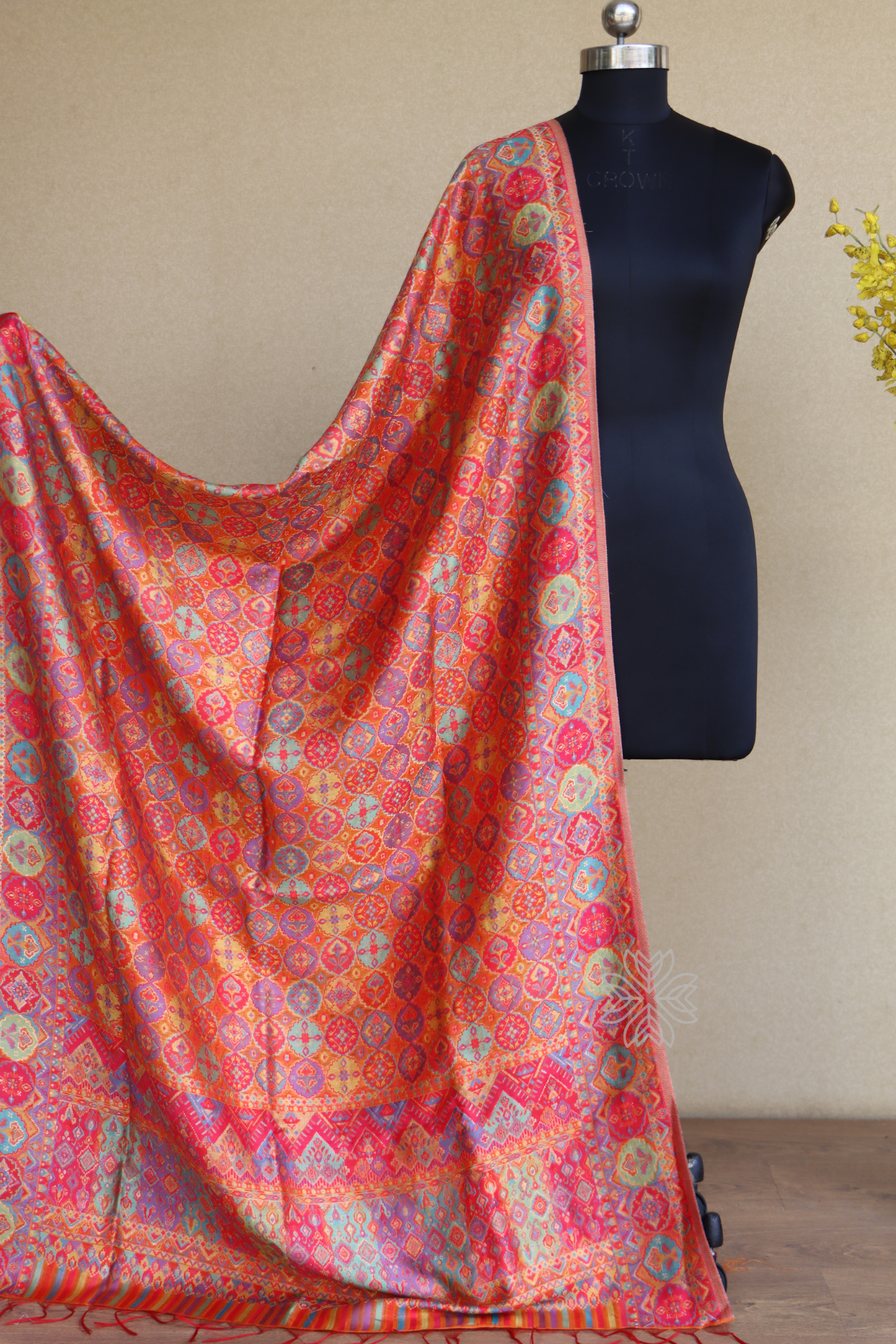 Orange Kani Silk Dupatta