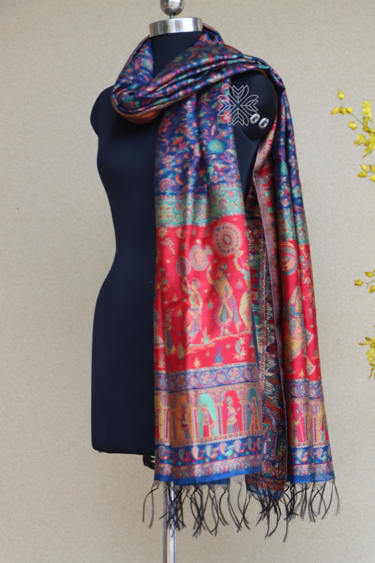 Blue Kani Silk Figure Dupatta