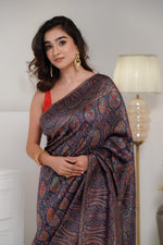 Blue Kani Jamawar Silk Saree