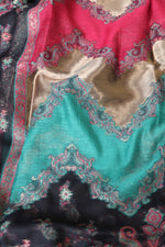 Midnight Blue Kani Silk Suit with Zari Dupatta