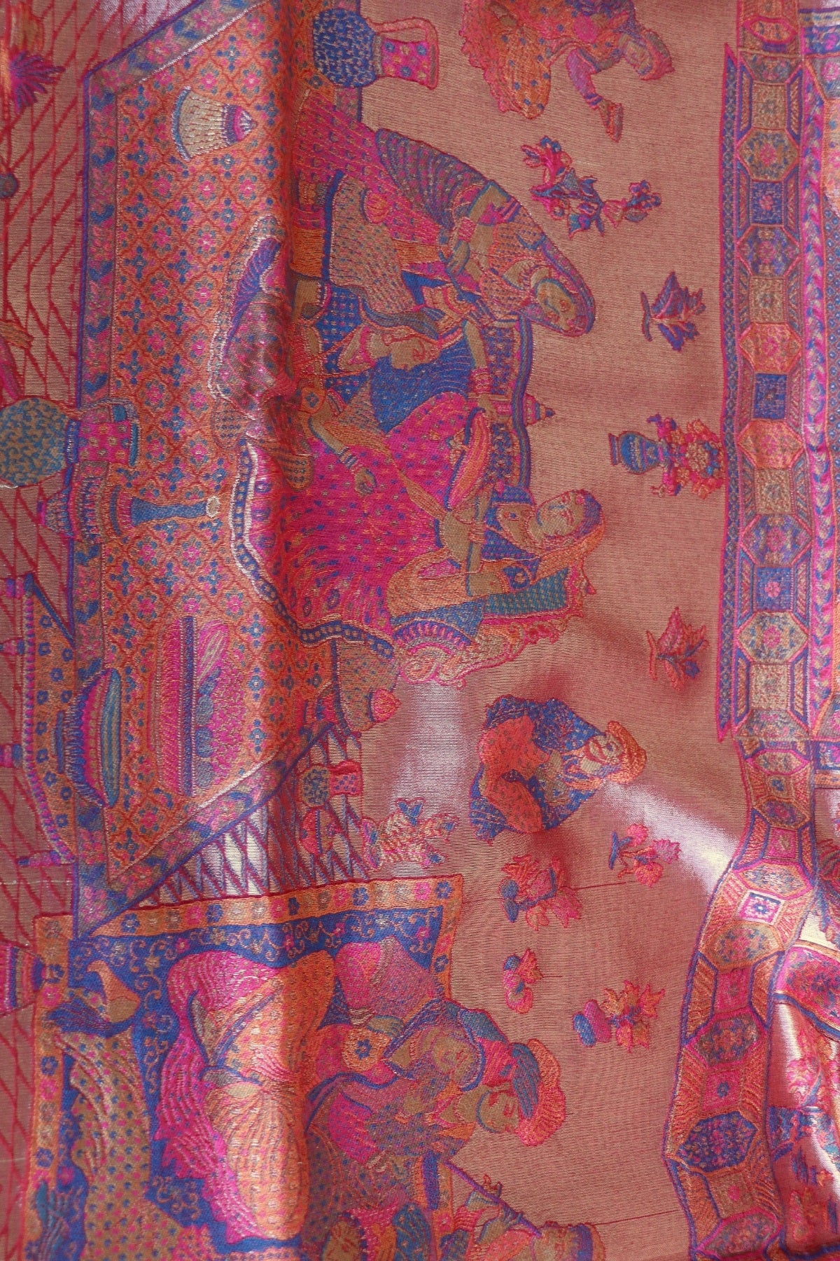 Moonlight darbar silk shawl