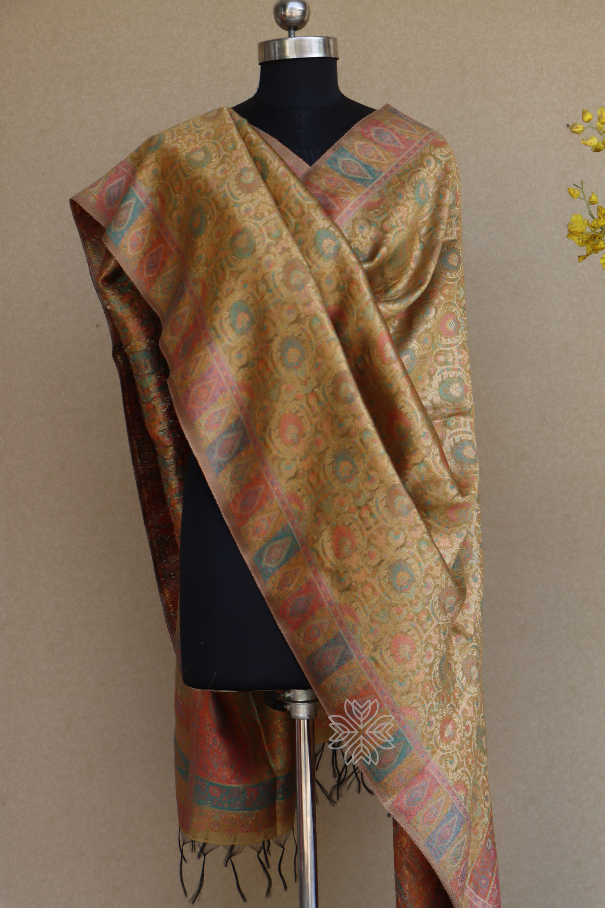 Golden Yellow Kani Silk Dupatta