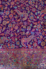 Purple Kani Kalamkari Silk Saree