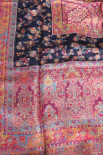 Navy Blue Kani Silk Suit with Allover Dupatta