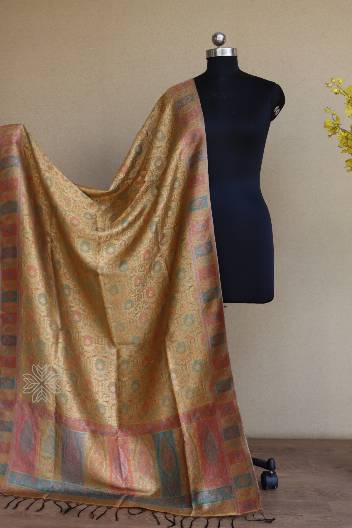 Golden Yellow Kani Silk Dupatta