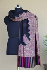 Black Men Fine Wool Jamawar Border Shawl