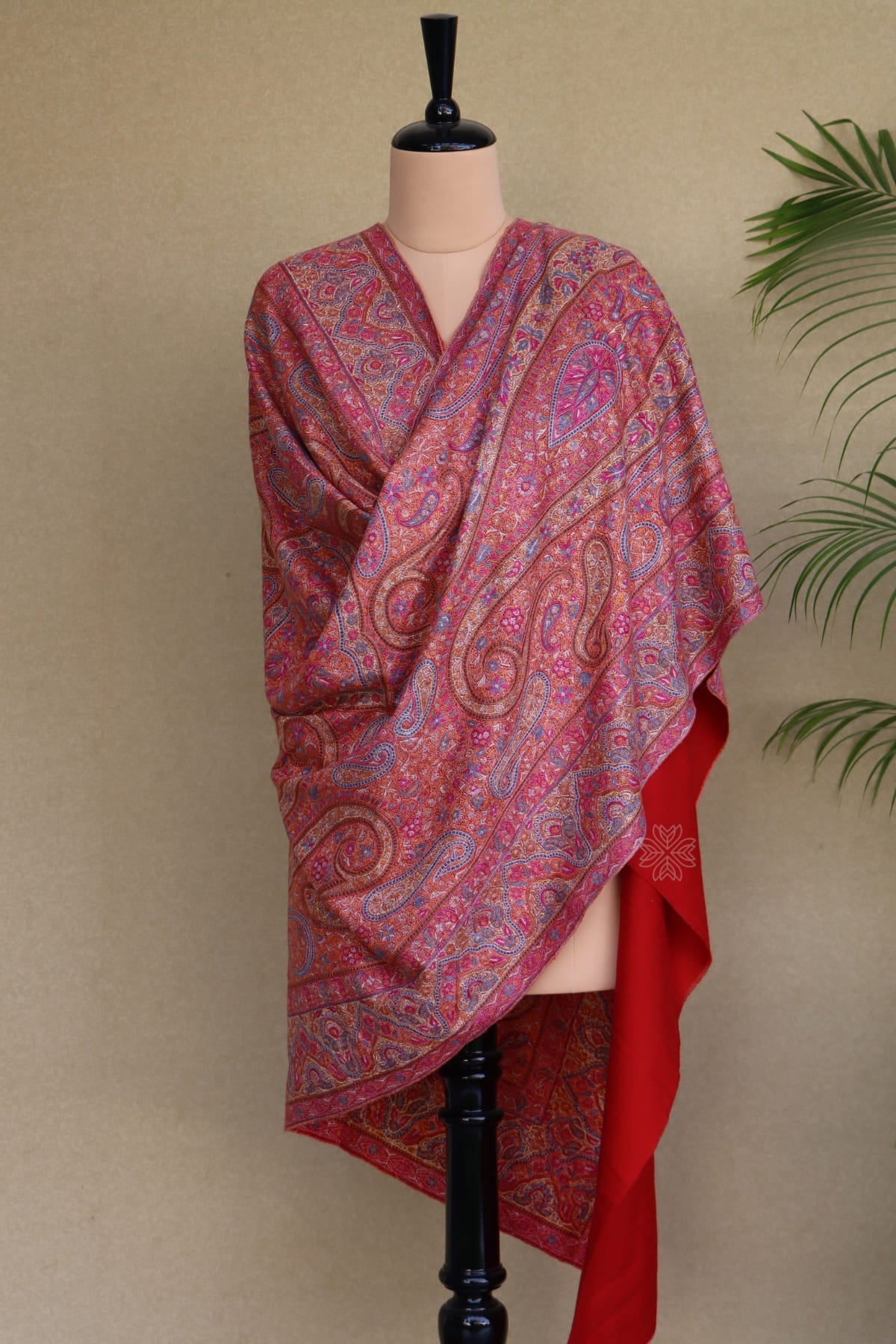 Red Sozni Jamawar Pashmina Shawl