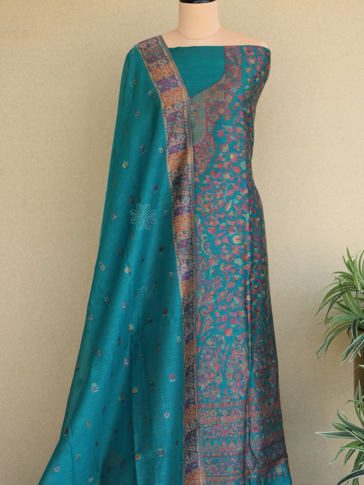 Rama Green Kani Chanderi Silk Suit