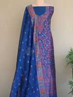 Ink Blue Kani Chanderki Silk SuitImperial Weaves