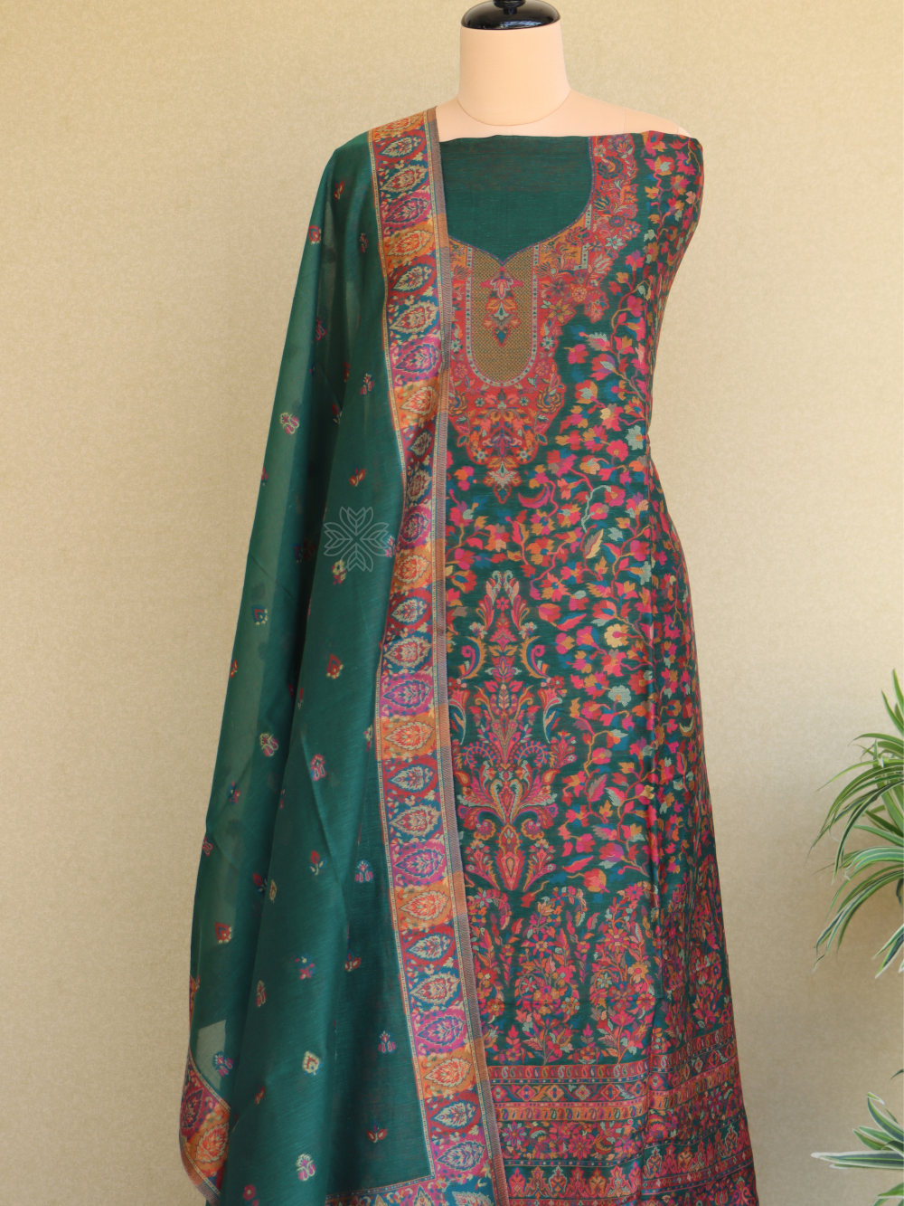 Green Kani Chanderi Silk SuitImperial Weaves