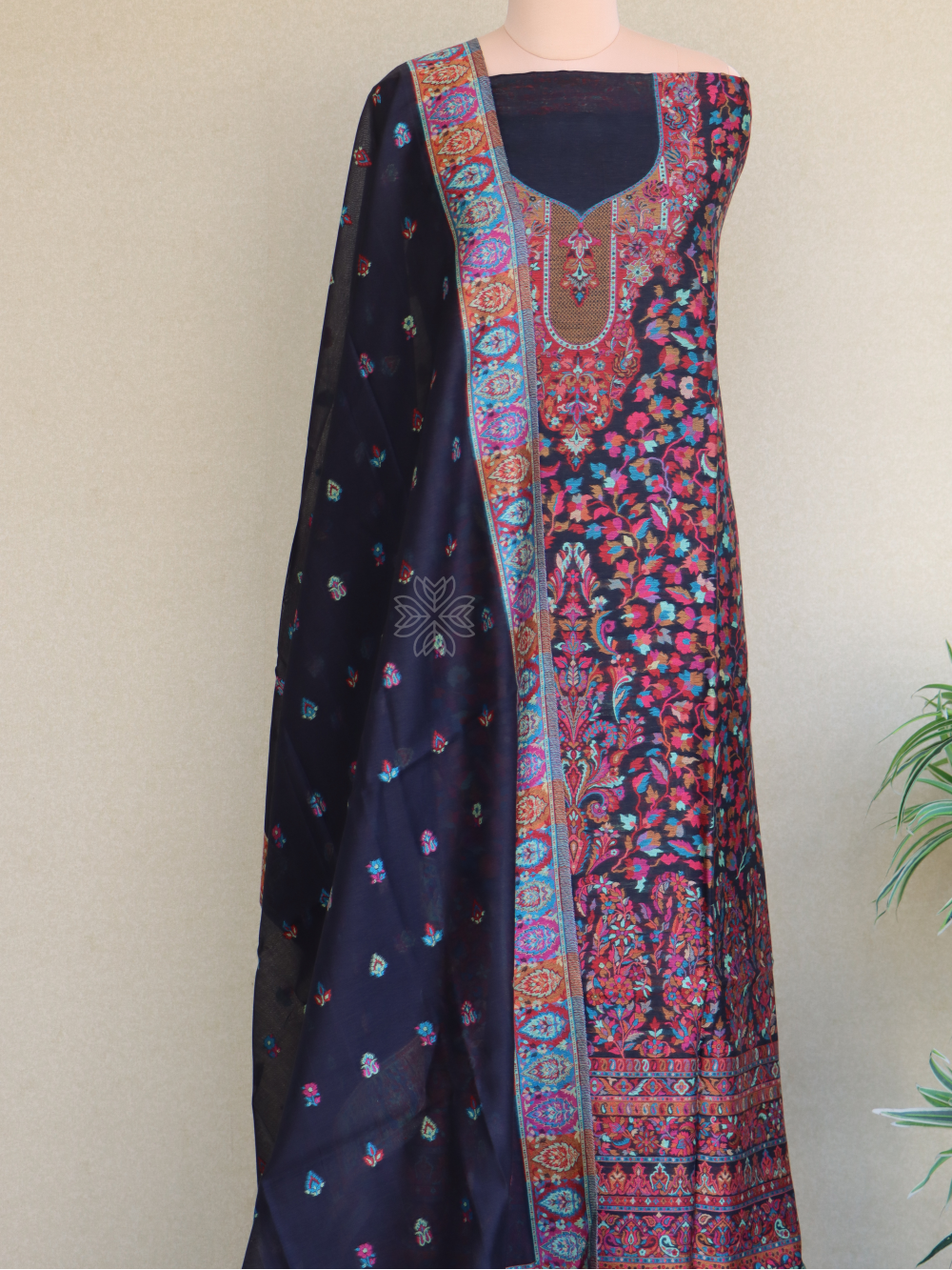 Black Kani Chanderi Silk SuitImperial Weaves