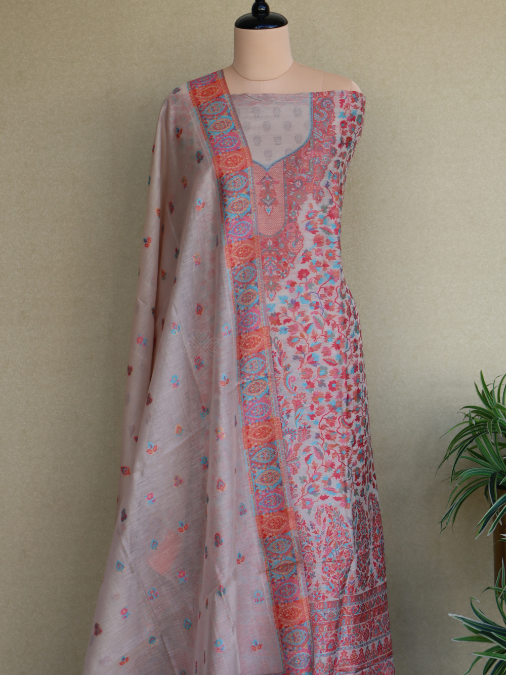 Beige Kani Chanderi Silk SuitImperial Weaves