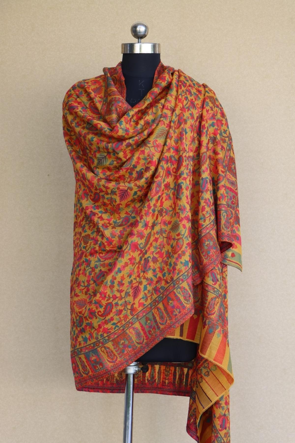 Yellow Kani Fine Wool Shawl