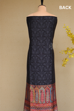 Black Kani Silk Linen Suit with ZariImperial Weaves