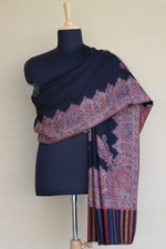 Black Men Fine Wool Jamawar Border Shawl