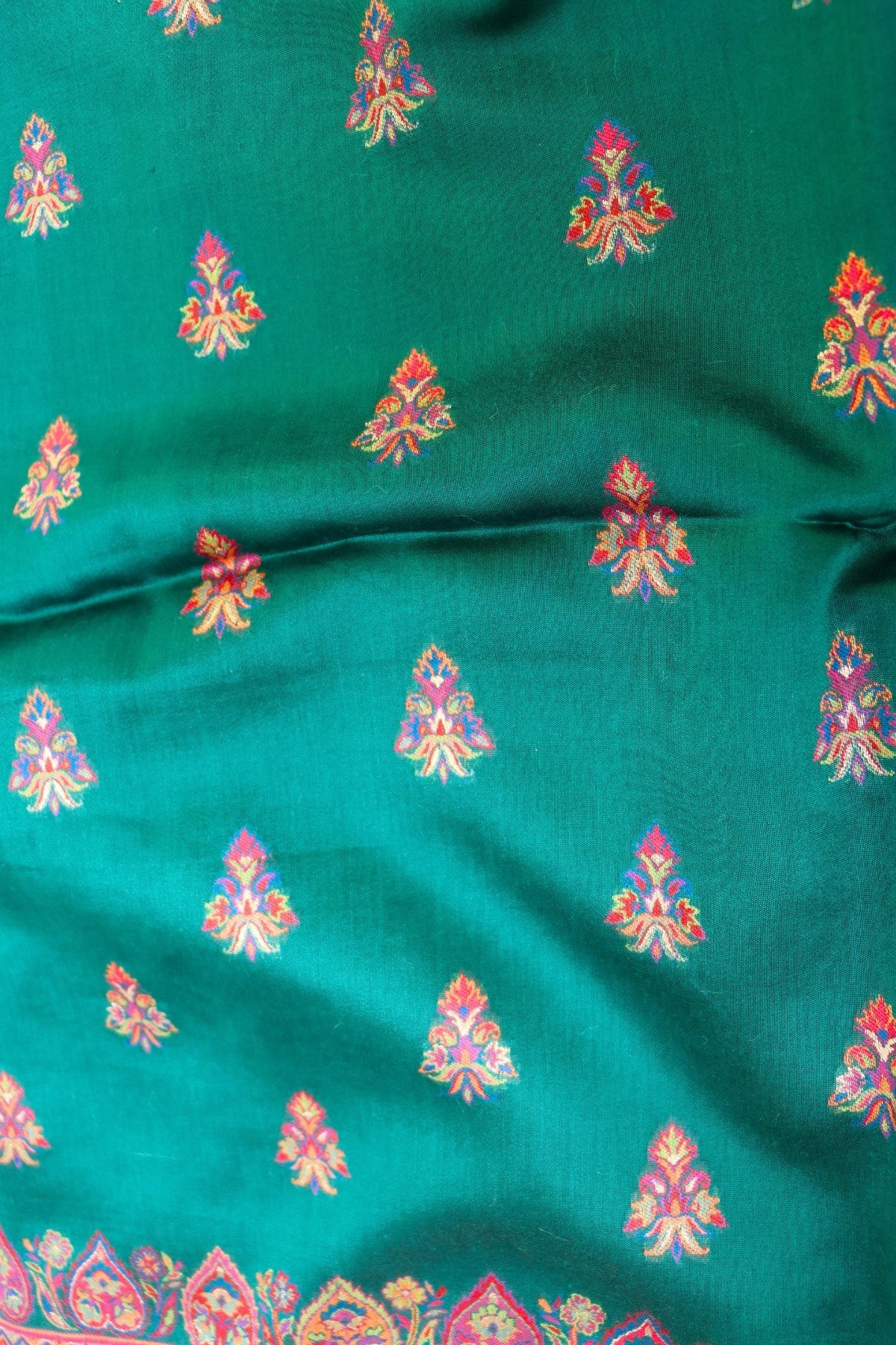 Green Kani Booti Silk Saree