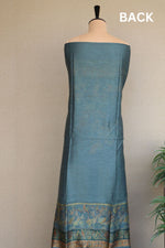 Sage Green Kani Silk Linen Suit With Floral Dupatta