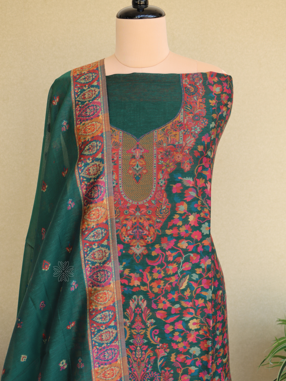 Green Kani Chanderi Silk SuitImperial Weaves