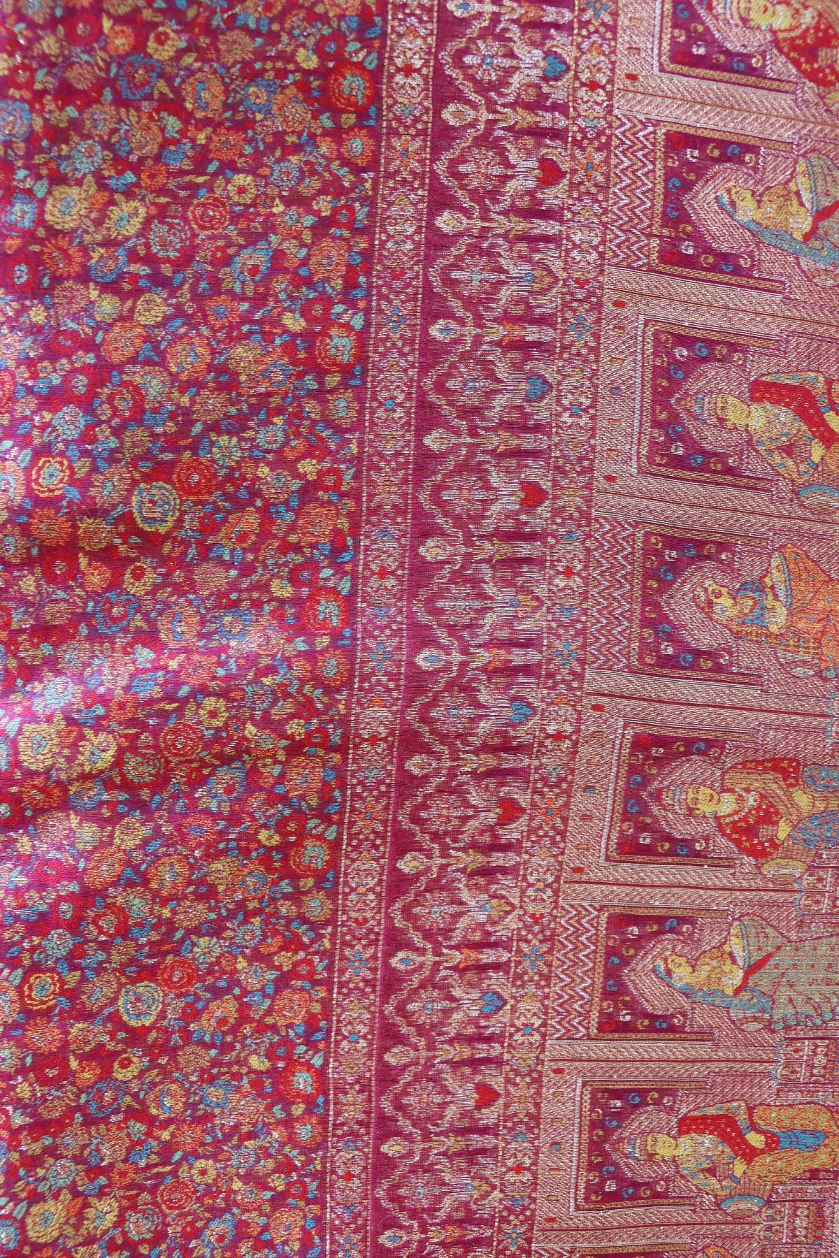 Wine Kani Darbar Silk SareeImperial Weaves