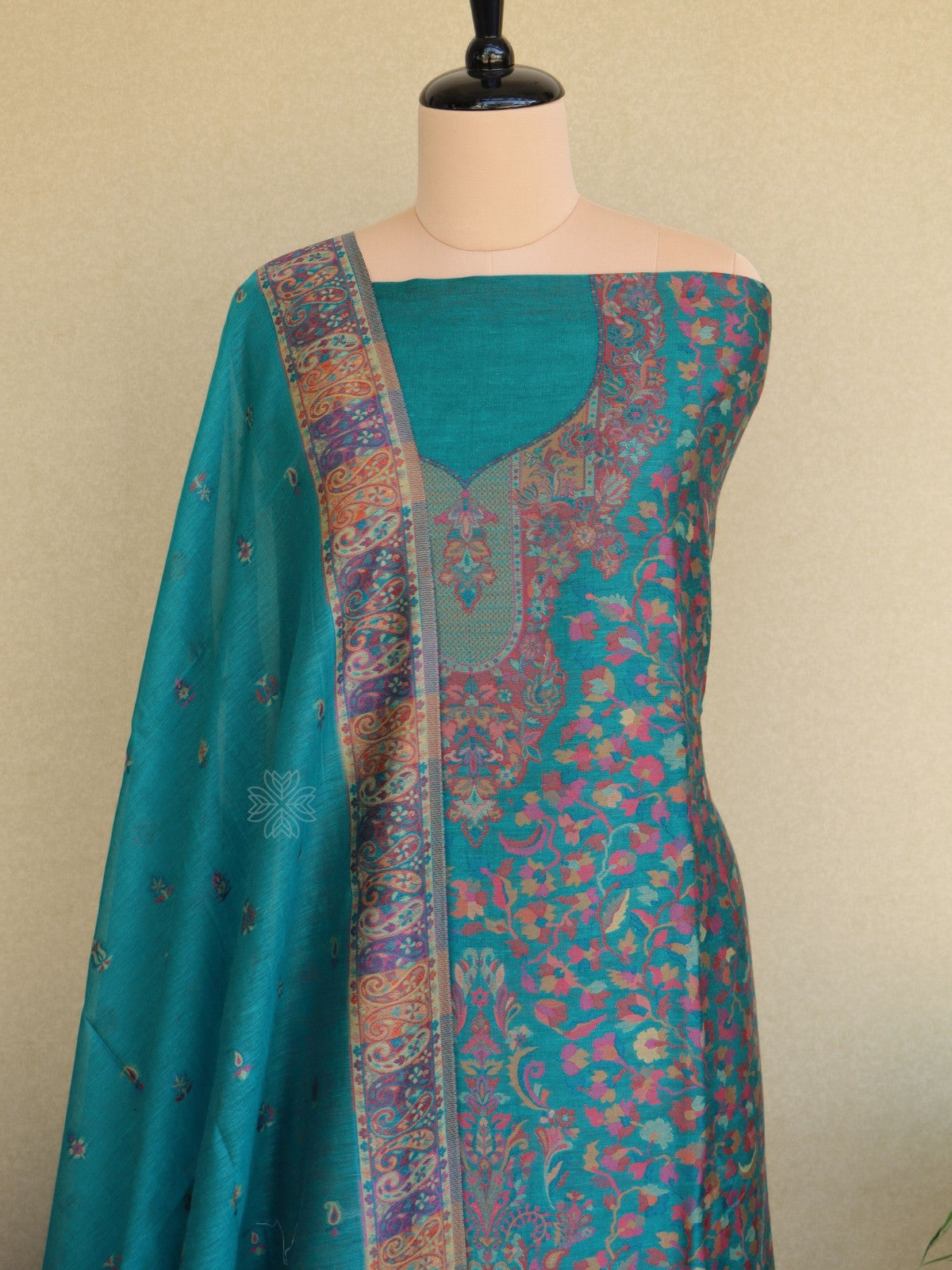 Rama Green Kani Chanderi Silk Suit