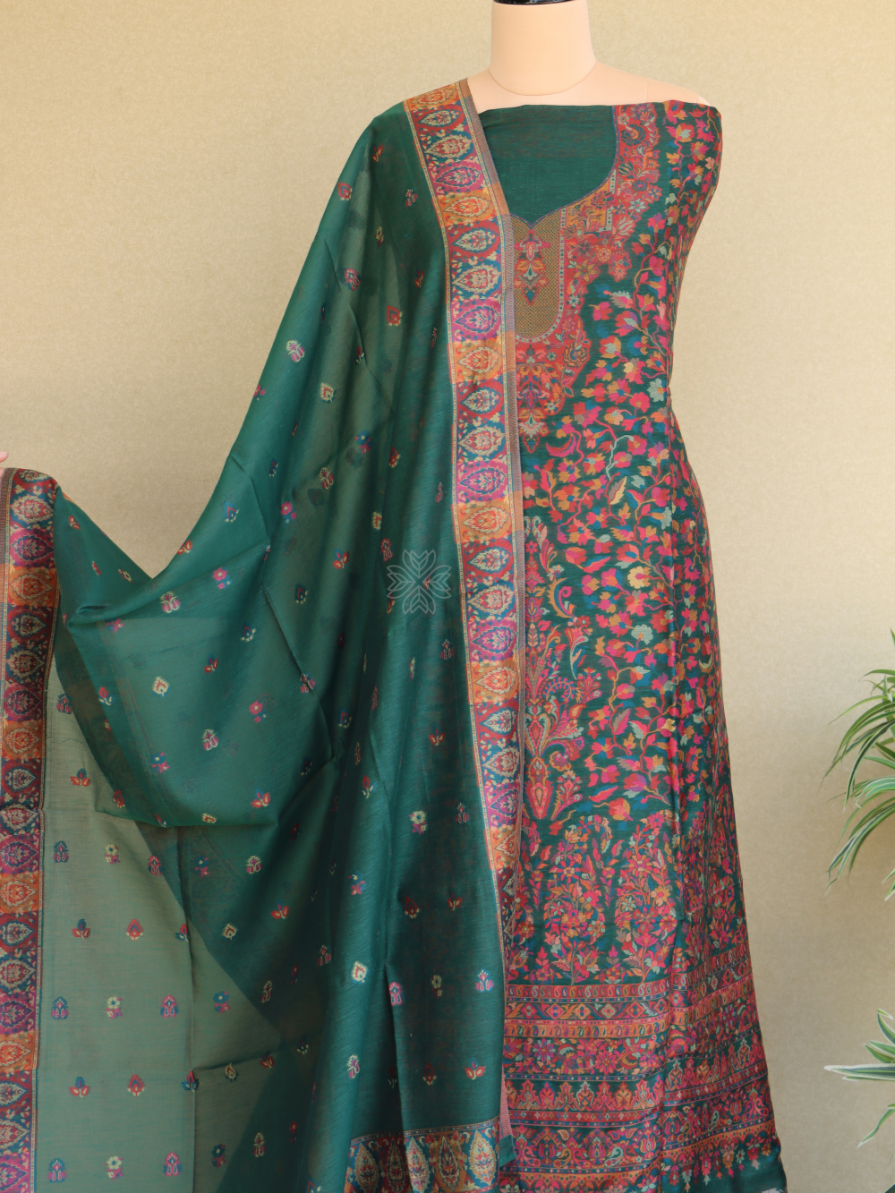 Green Kani Chanderi Silk SuitImperial Weaves