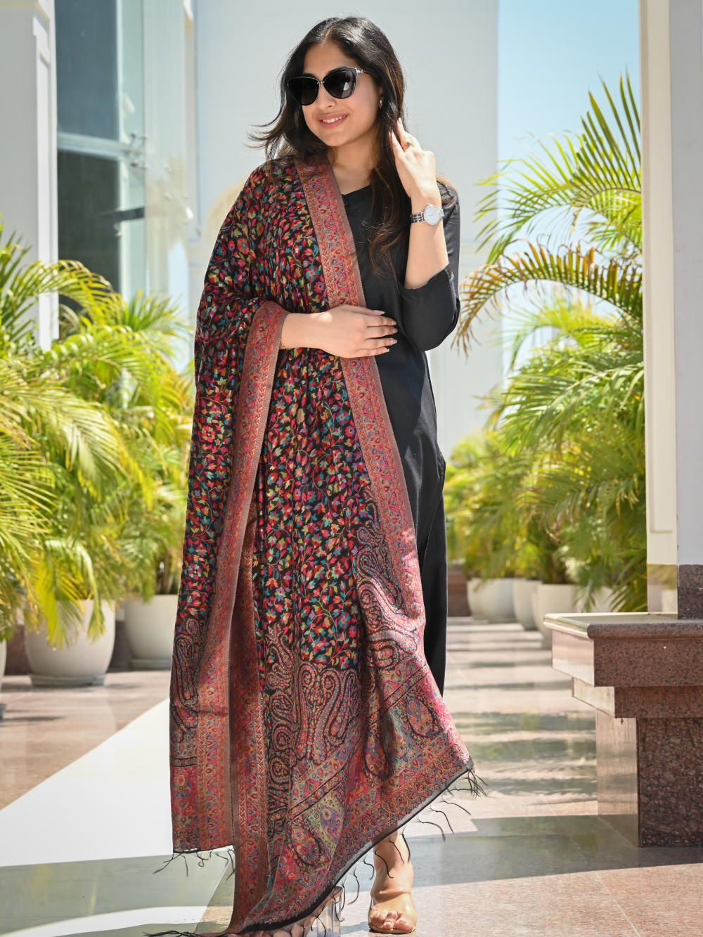 Black Kani Silk DupattaImperial Weaves