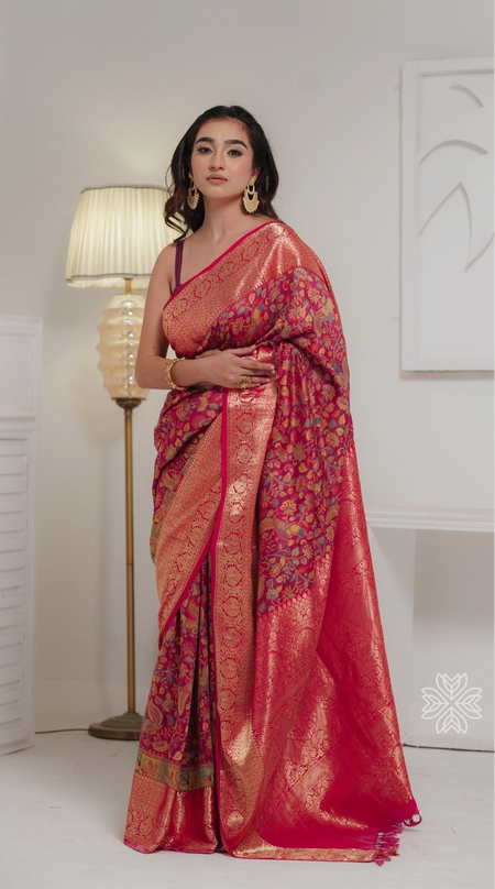 Wine Kani Kanjivaram Silk Sarees