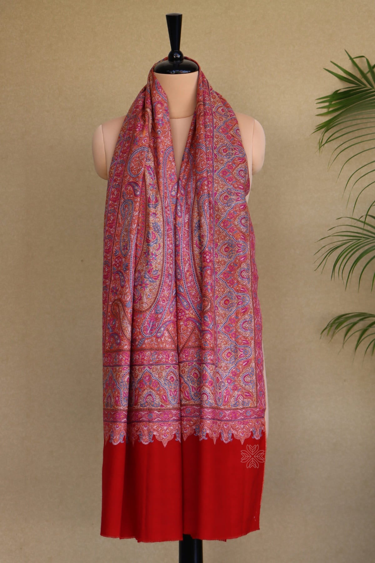 Red Sozni Jamawar Pashmina Shawl