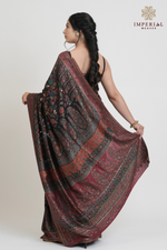 Smoky Black Kani Silk Saree