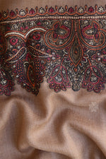 Brown Sozni Fine Wool Shawl