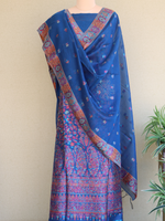 Ink Blue Kani Chanderki Silk SuitImperial Weaves