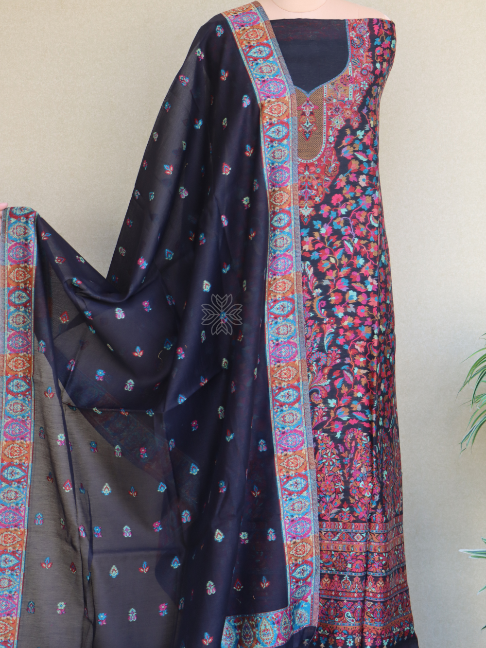 Black Kani Chanderi Silk SuitImperial Weaves