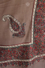 Brown Sozni Fine Wool Shawl