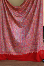 Red Sozni Jamawar Pashmina Shawl