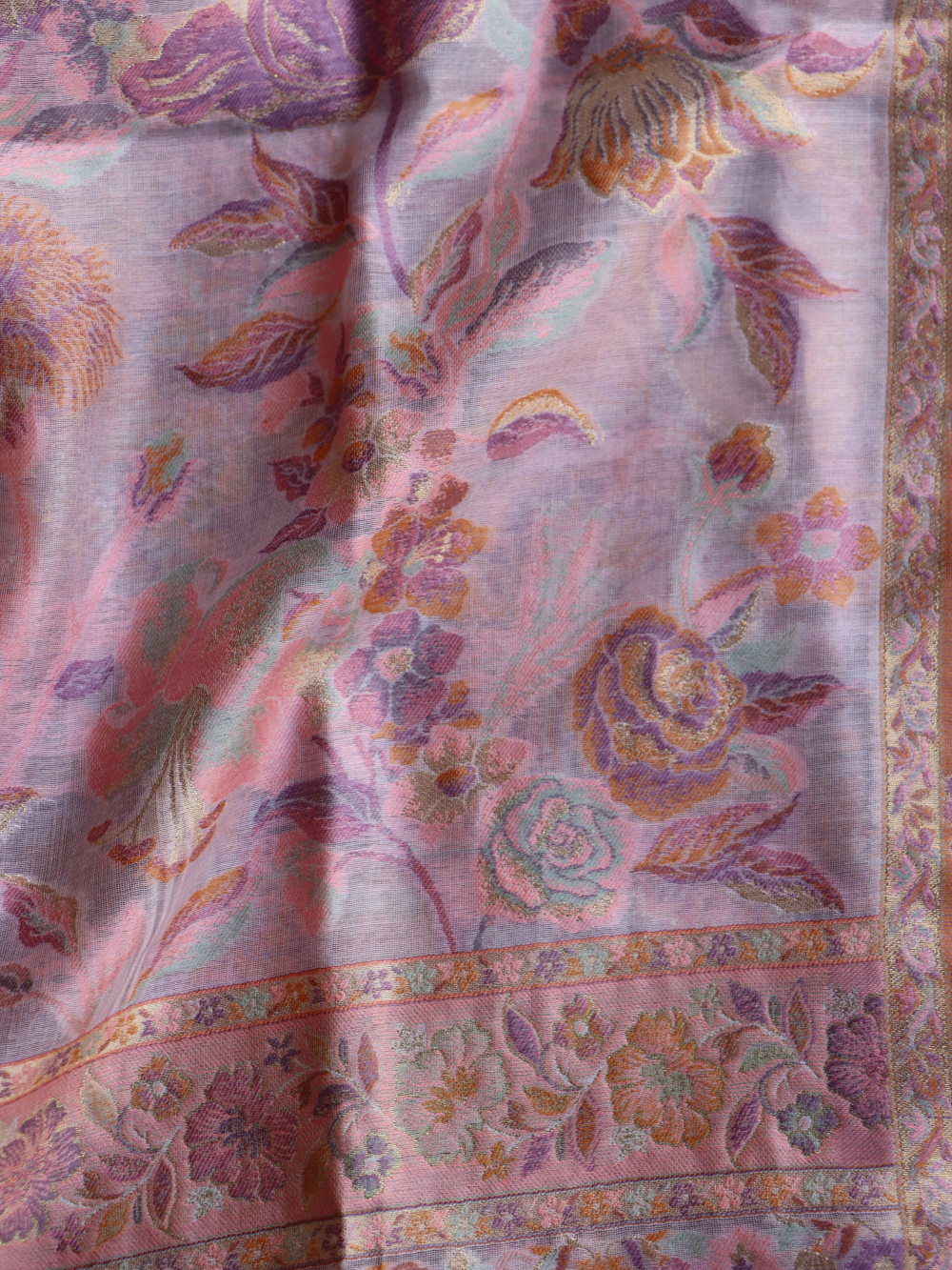 Soft Pink Kani Silk DupattaImperial Weaves