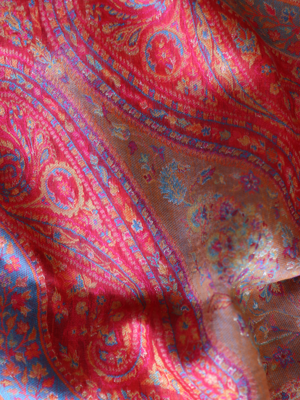 Pink Kani Silk Jamawar DupattaImperial Weaves